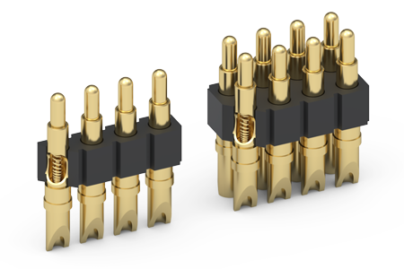 Solder Cup Spring-Loaded Connectors with .090" (2,3mm) Stroke