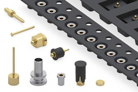  Selection of Machined Pins and Receptacles Packaged on Tape & Reel