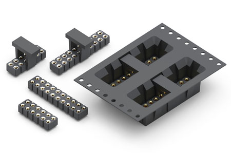 Double Row SMT Sockets Packaged on Tape and Reel