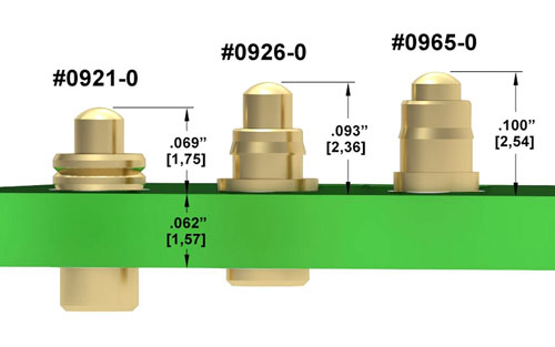 Ultra-Low and Low Profile Spring (Pogo) Pins