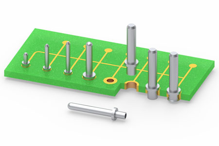 Swage Mount PCB Pins For Interconnect Applications