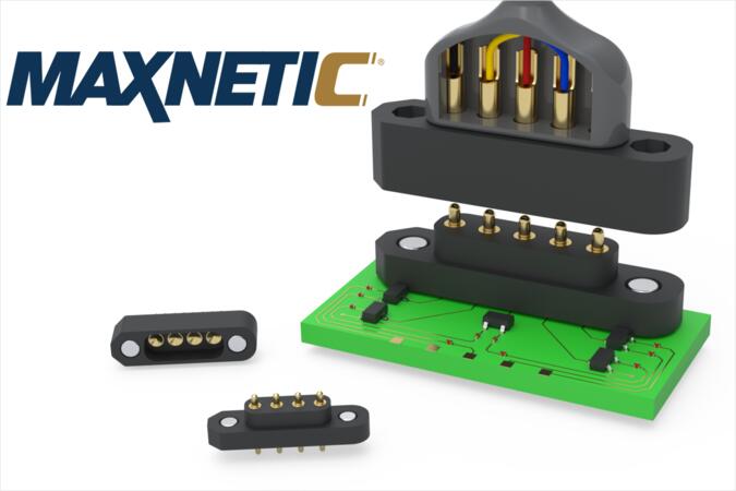 Maxnetic® spring-loaded connector with strong magnets designed to provide quick, secure, hassle-free connections.